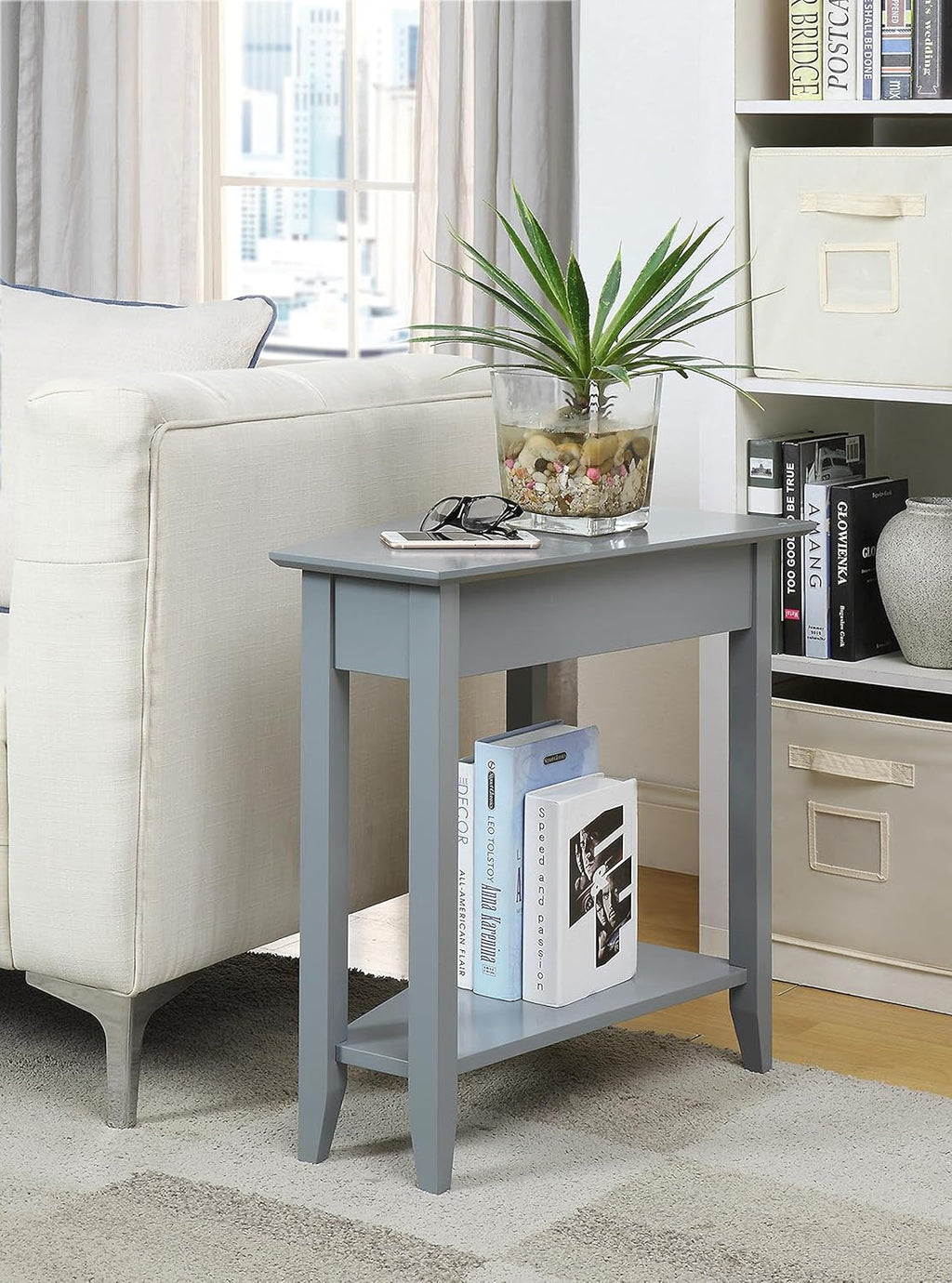 Gray Wedge End Table B786