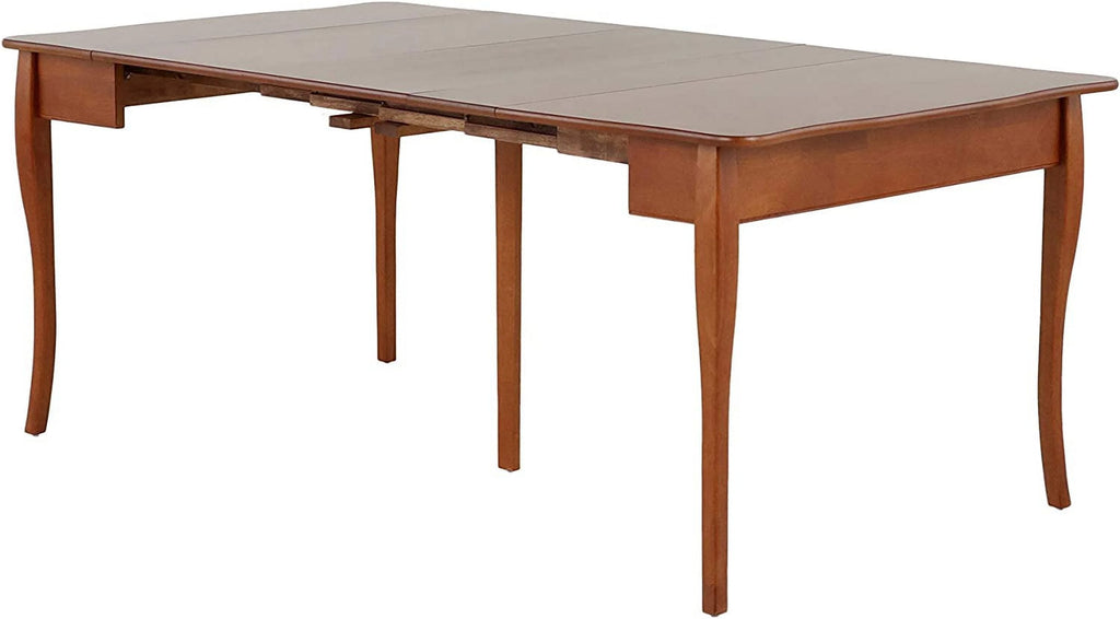 Solid Wood Convertible Console Dining Table with 2 Leaves, Cherry Finish D9087