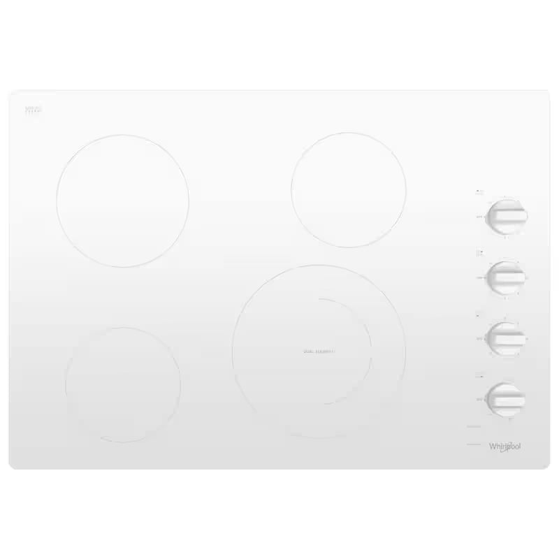 White 4 Element Radiant Electric Ceramic Glass Cooktop U621928