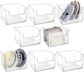 Clear 8 Pack Plastic Storage Basket Bin W988