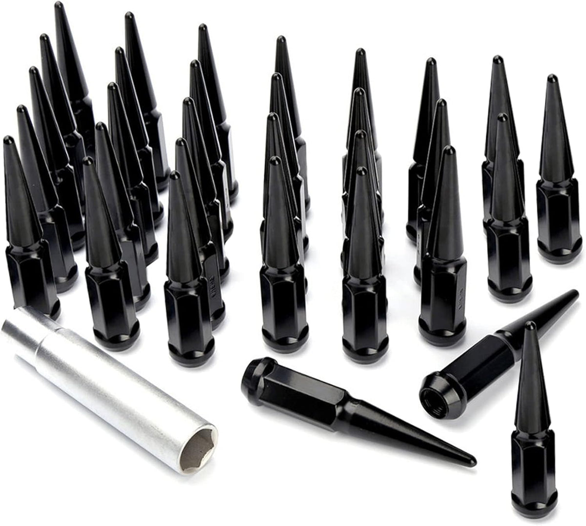 32 Spike Lug Nuts Black 1/2-20 Taper Pack of 2 H629