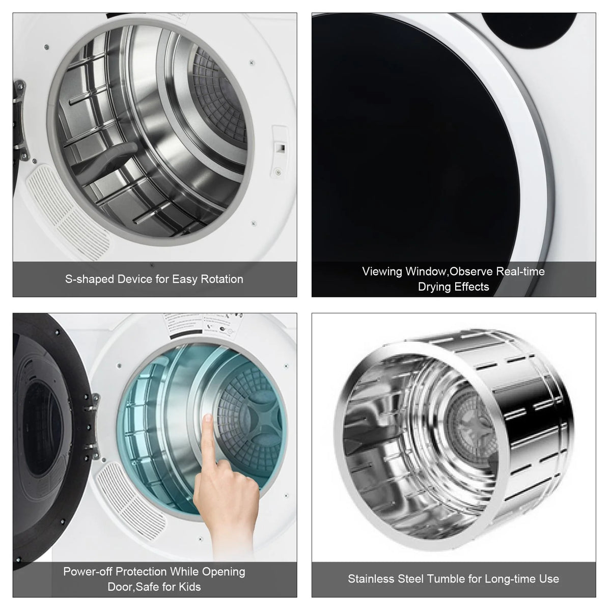 3.5 cu. ft. Portable Electric Stainless Steel Dryer T374027
