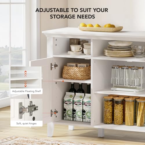 Oak and White Buffet Cabinet with Storage N883