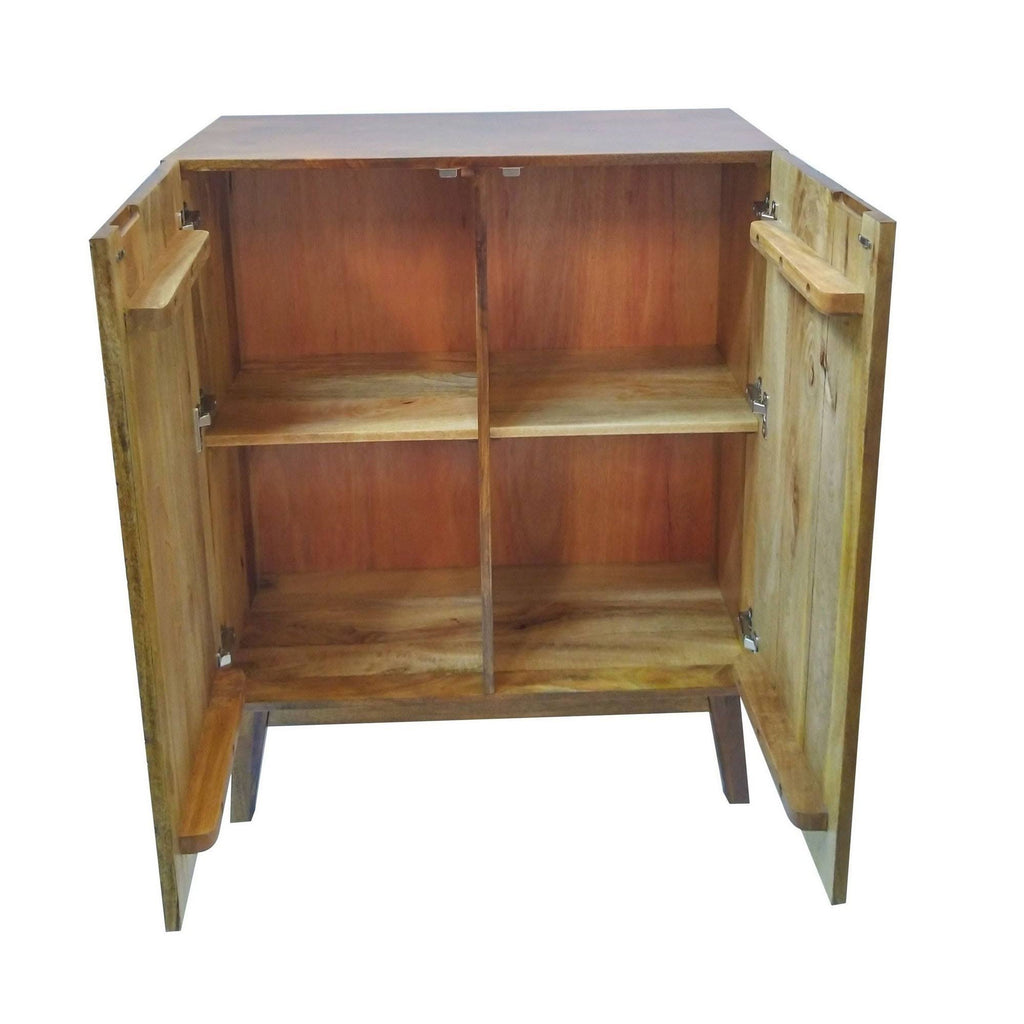 Brown and Gray 2 Door Wooden Cabinet with Tapered Legs L223