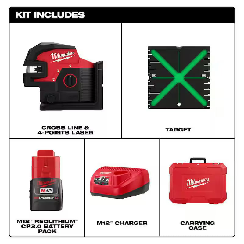 12-Volt Cordless Green Cross Line Laser Kit with Tripod S99856