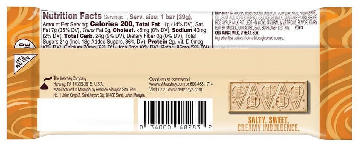 Salted Caramel White Creme with Toffee Pieces 24ct 1.38 oz Bars H4233