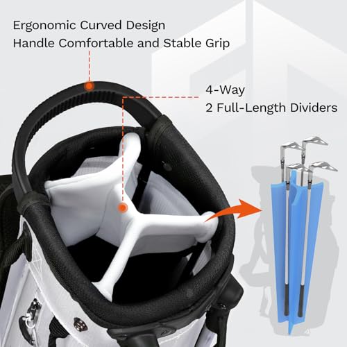 Lightweight Golf Stand Bag with 4-Way Dividers and Dual Straps M35168