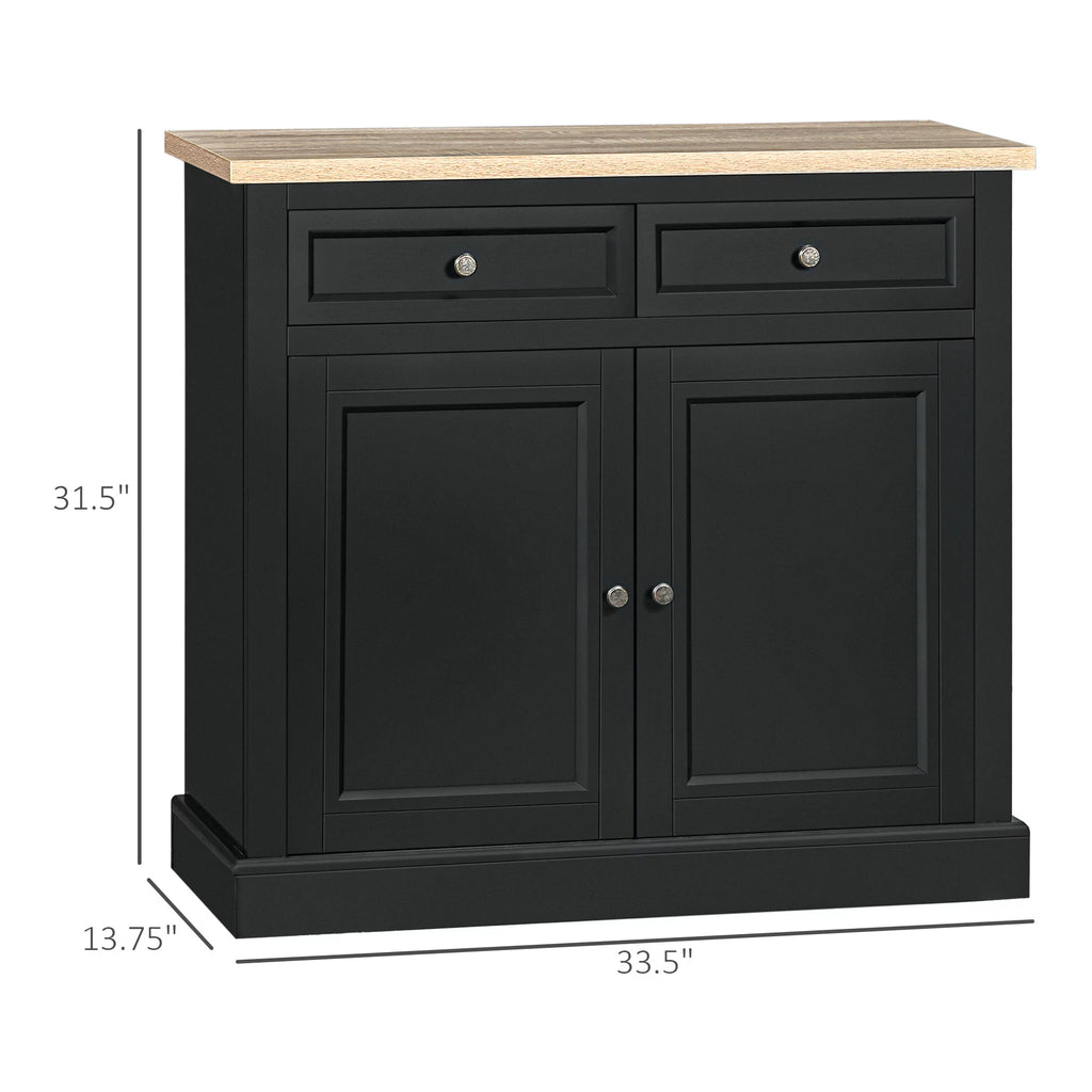Black Sideboard Buffet Cabinet with 2 Drawers E936676