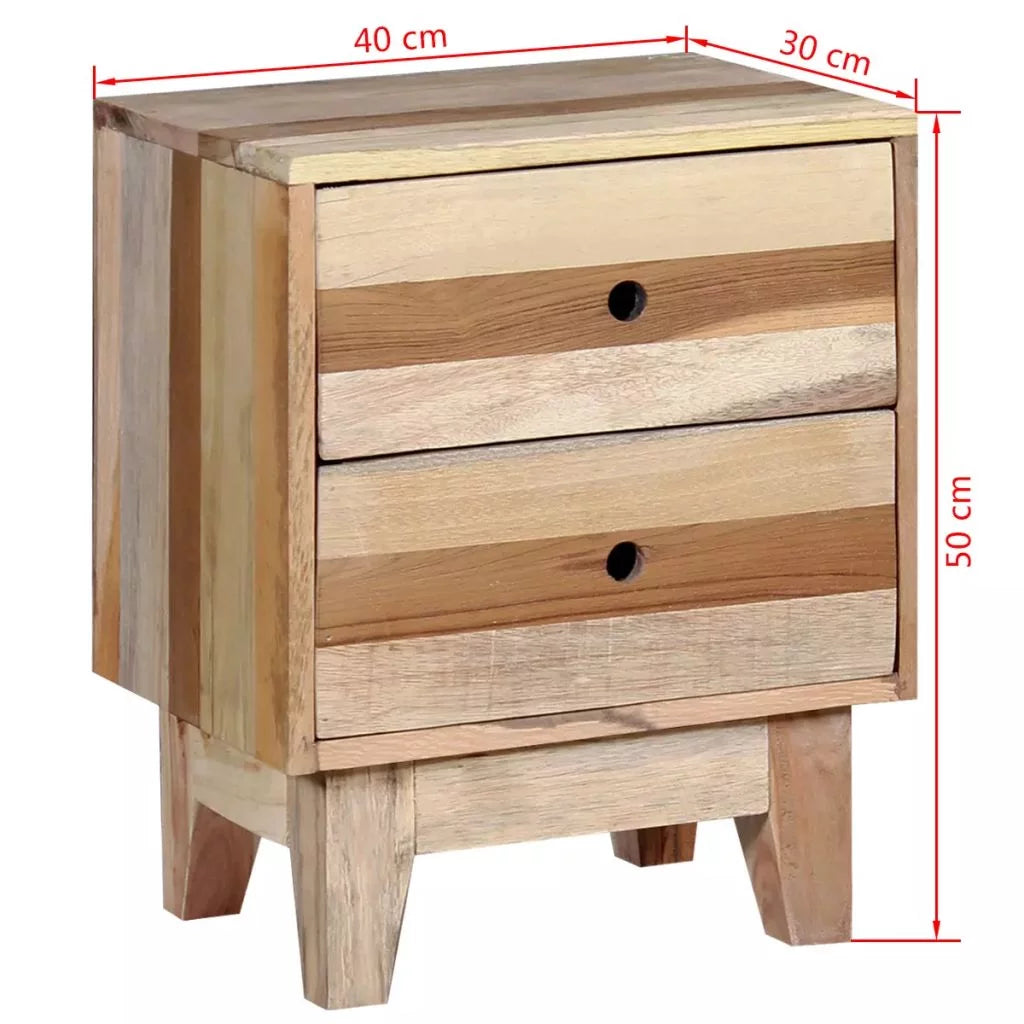 Bedside Cabinet Solid Reclaimed Wood M6139