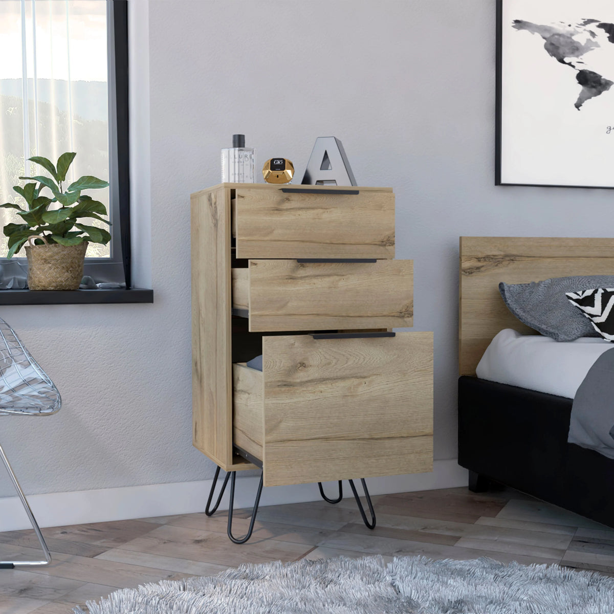 Light Oak Manufactured Wood Dresser M66189