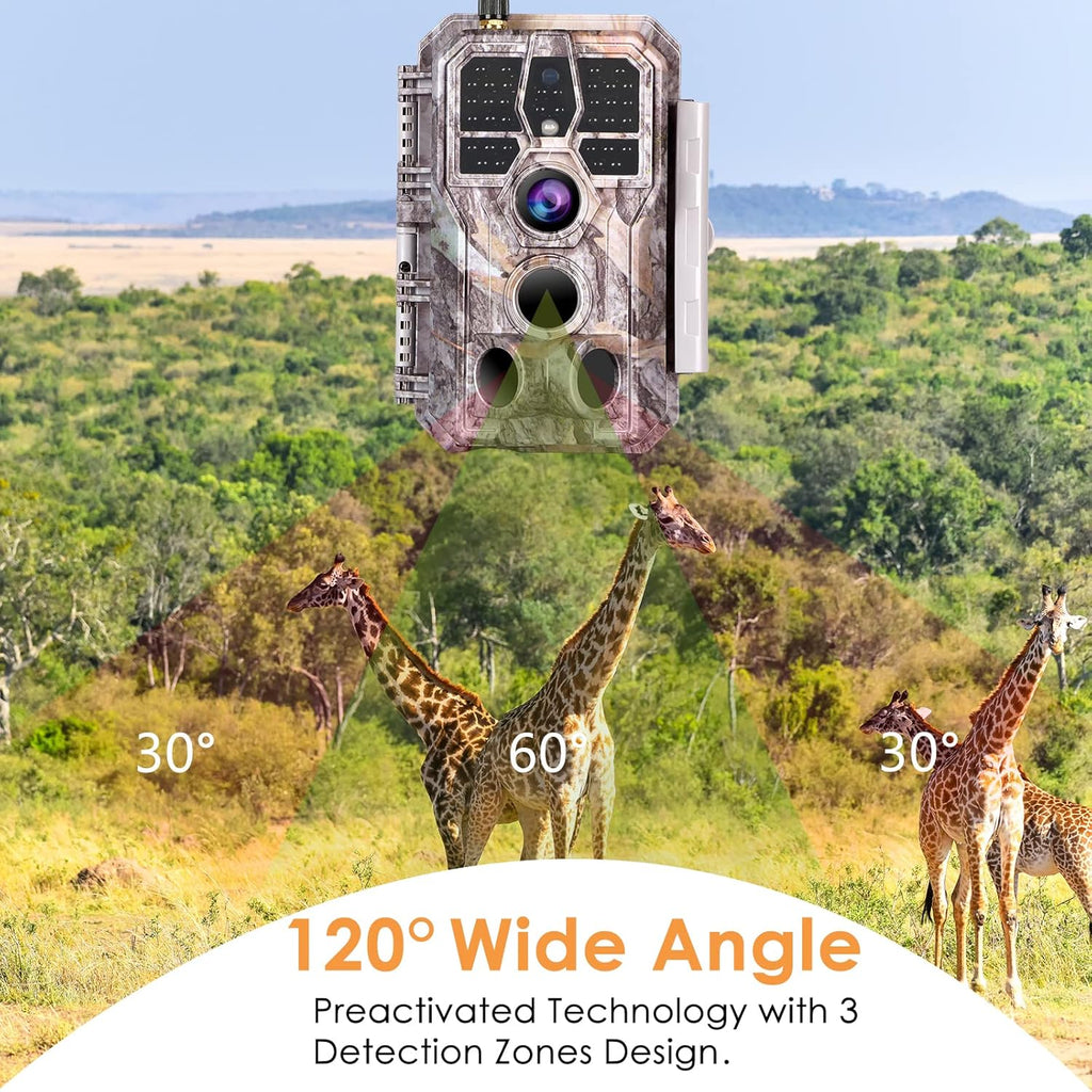 Bluetooth WiFi Deer & Trail Game Camera 32MP 1296P No Glow Night Vision Waterproof W7759