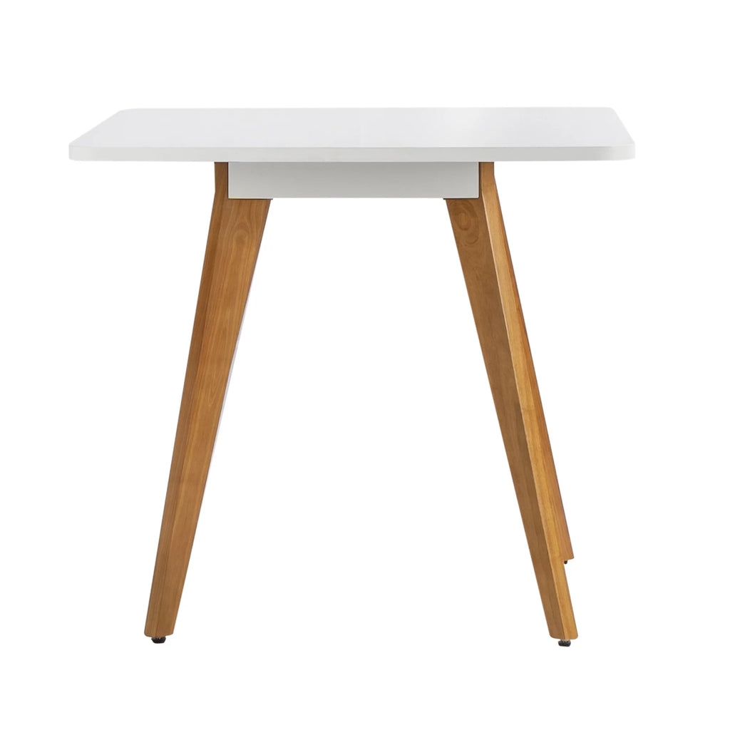 27.6" Square Wood Legged Dining Table White O9213