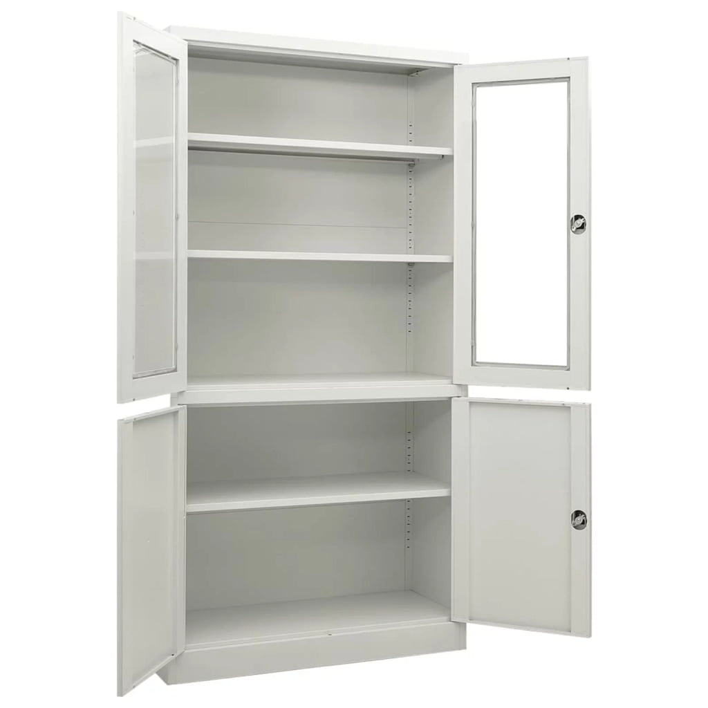 Light Gray File Storage Cabinet with 3 Adjustable Shelves J269226