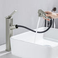 Single Hole Pull Out Bathroom Faucet with Rotating Spout J979