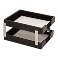 Black Leather Letter Trays I44750