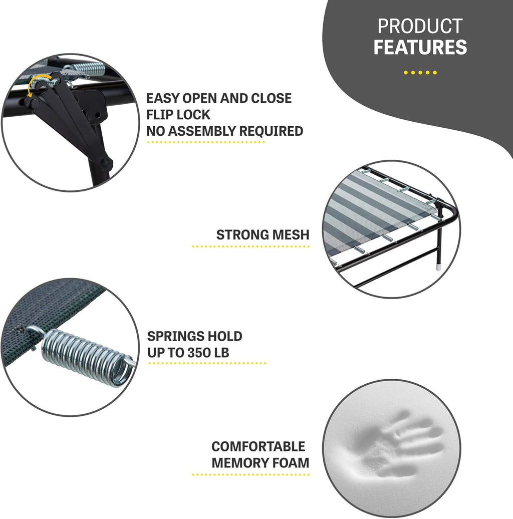 Folding Bed with Memory Foam Mattress and Carrying Bag R15347