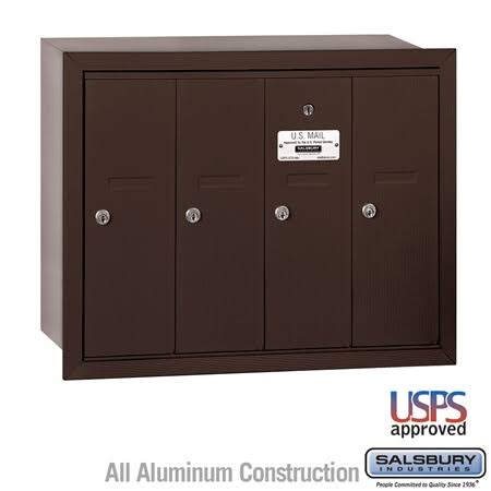 Aluminum Vertical Recessed Mounted 4 Doors Mailbox X960