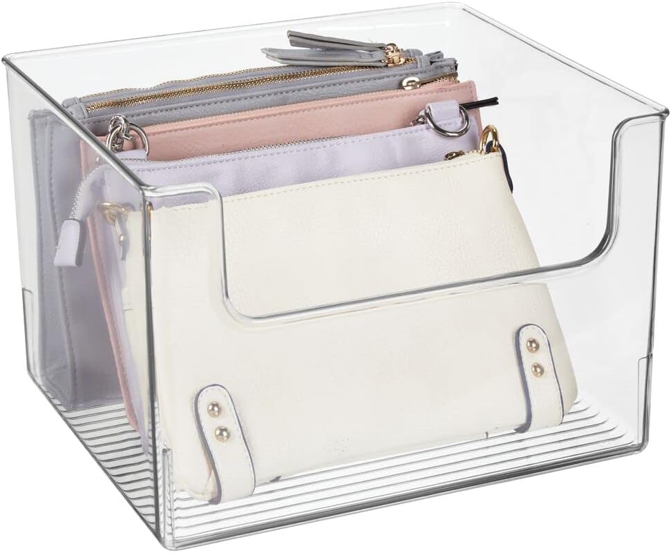 Clear 8 Pack Plastic Storage Basket Bin W988
