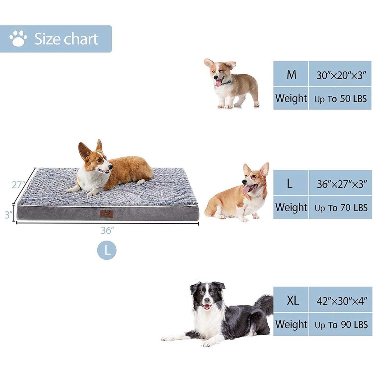 Orthopedic Waterproof Dog Bed with Removable Washable Cover T91712