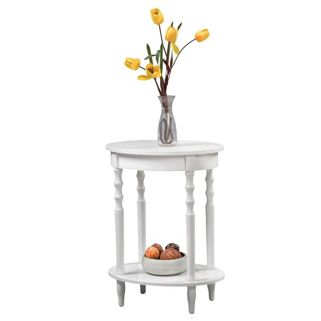 White Oval End Table Set of 2 Z5417