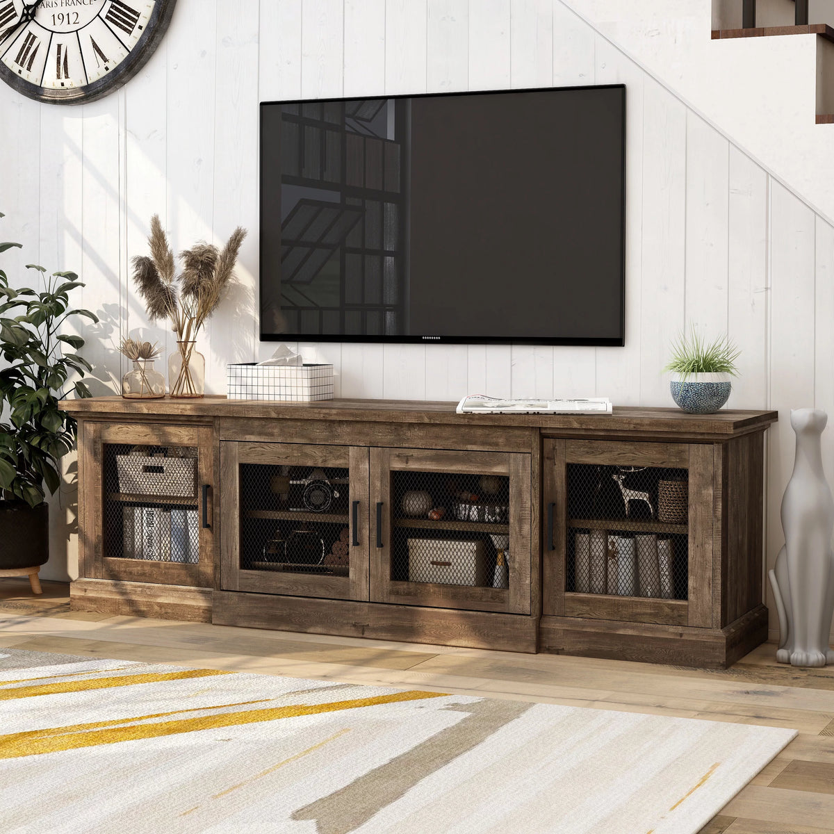 6 Shelf Rustic TV Stand J7726