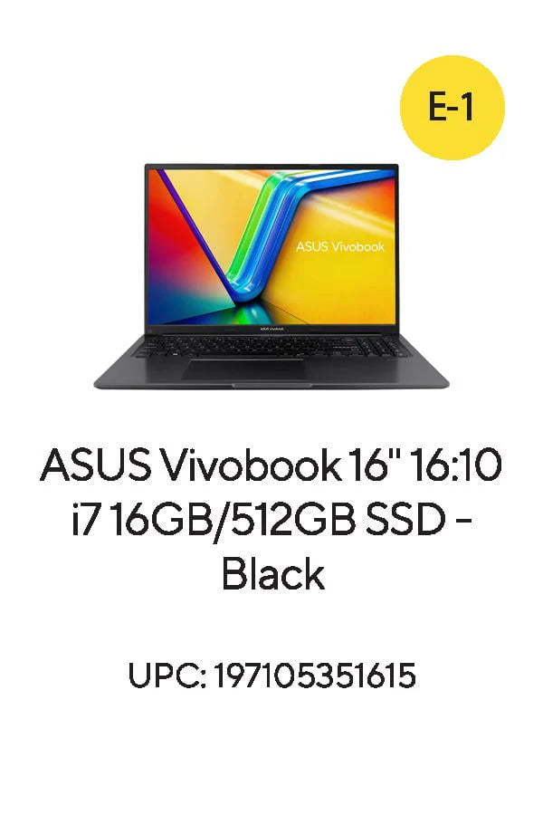 16” Intel Core i7 16GB 512GB Black Laptop W90327