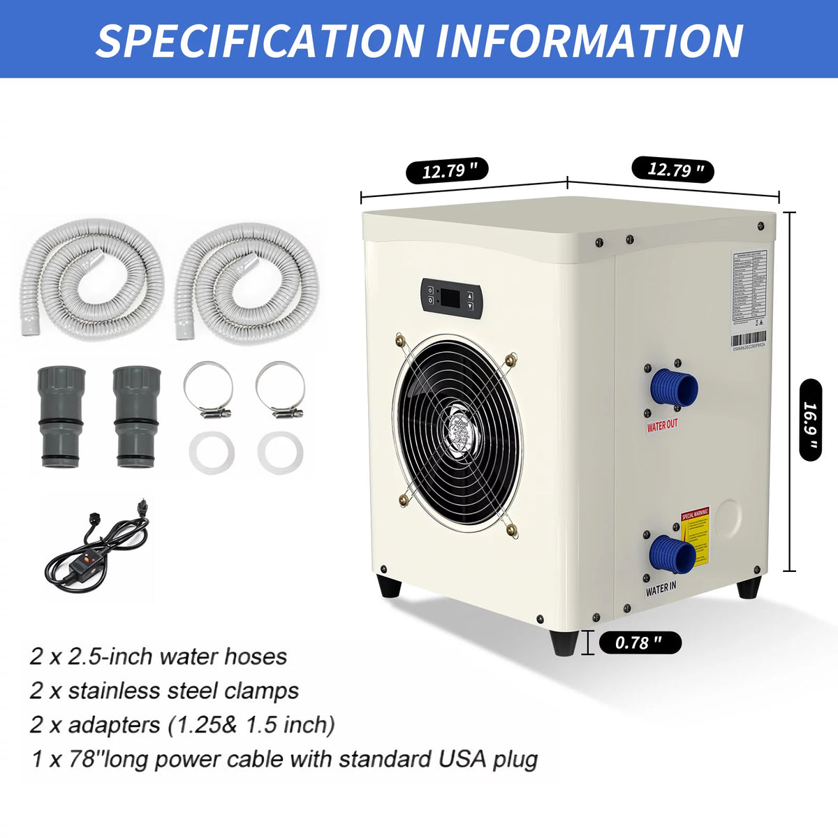 14331 BTU Mini Swimming Pool Heat Pump L732212