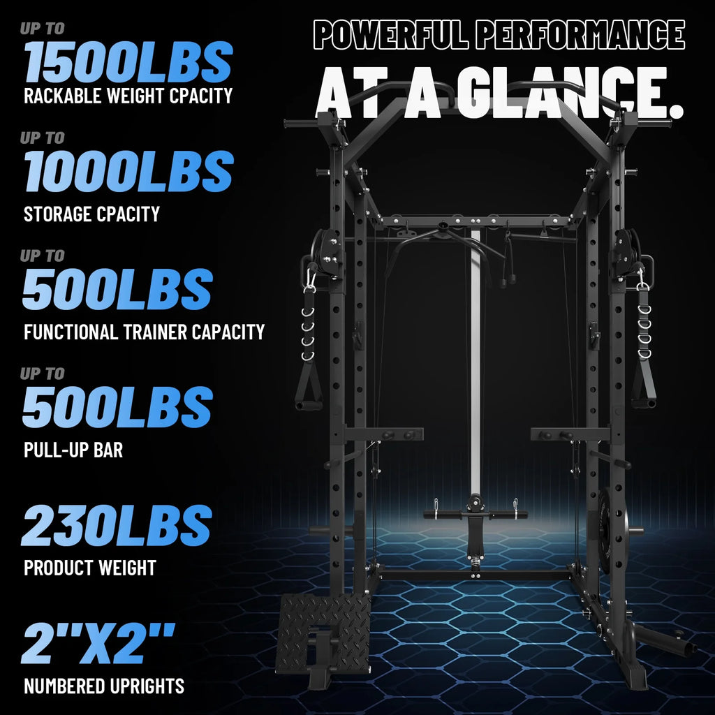 Power Rack Cage with Cable Crossover Machine A18007
