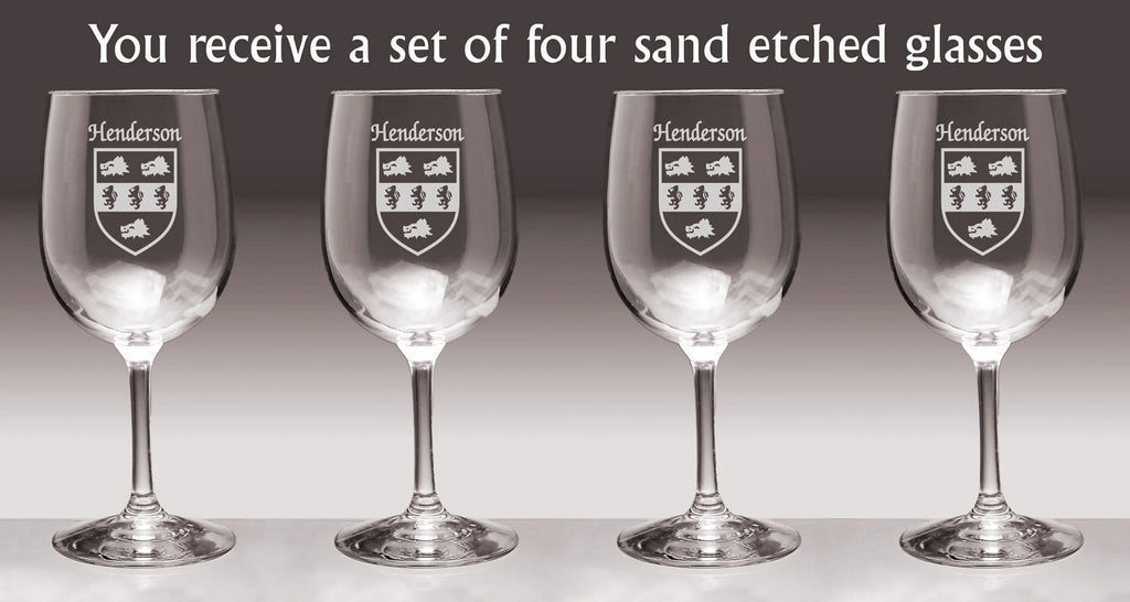 Irish Coat of Arms Wine Glasses Set of 4 A847