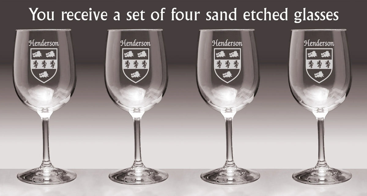 Irish Coat of Arms Wine Glasses Set of 4 A847