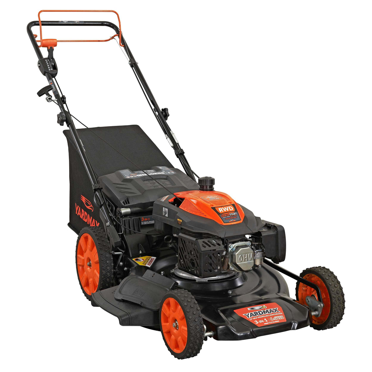 22 in. 201cc 6 Speed RWD 3-in-1 Gas Self Propelled Lawn Mower Y592160