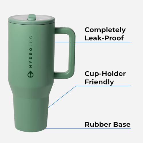 40 oz Insulated Stainless Steel Water Bottle with Handle & Flip Straw U6121