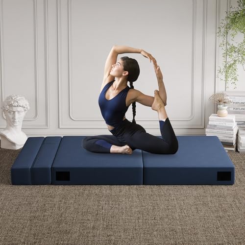 Convertible Folding Sofa Bed Twin Size 4 in 1 Sleeper Chair with Pillow Linen Fabric Memory Foam C8974