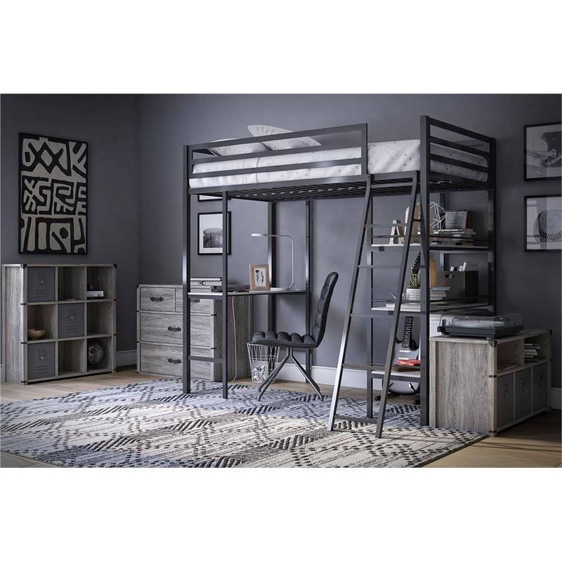 9 Cube Grey Oak Storage Bookcase U55961