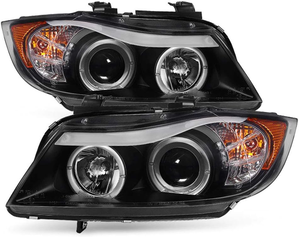 2006-2008 BMW E90 3-Series Sedan LED Halo Chrome Projector Headlights X449106