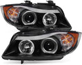2006-2008 BMW E90 3-Series Sedan LED Halo Chrome Projector Headlights X449106