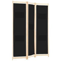 Black 3 Panel Folding Room Divider O121824