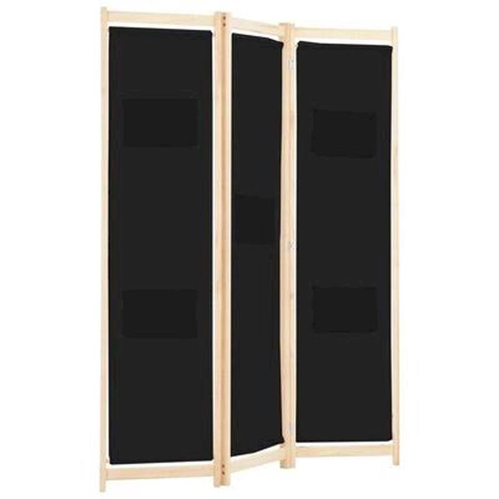 Black 3 Panel Folding Room Divider O121824