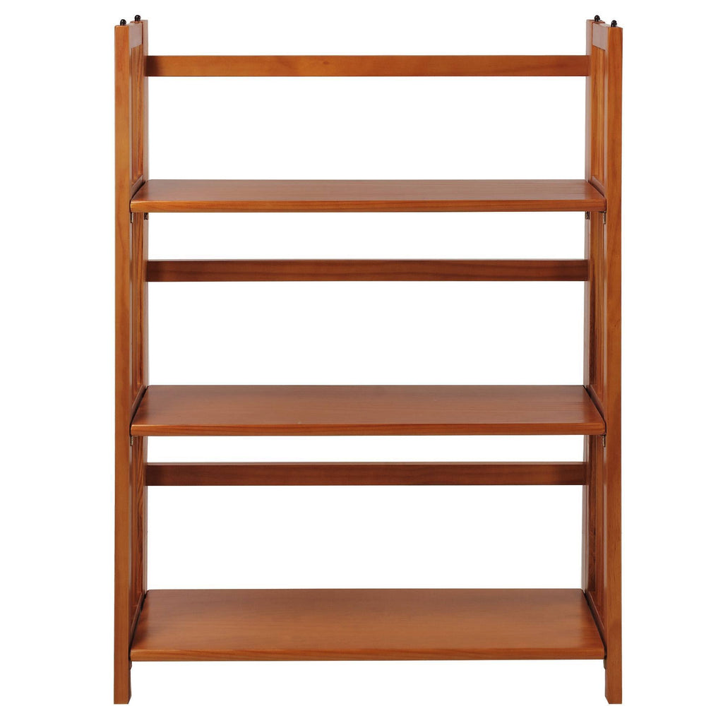 3 Shelf Folding Stackable Bookcase Chestnut X394