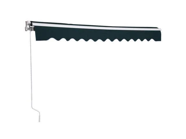 13x8 Feet Manual Retractable Patio Awning Canopy, Green U270735