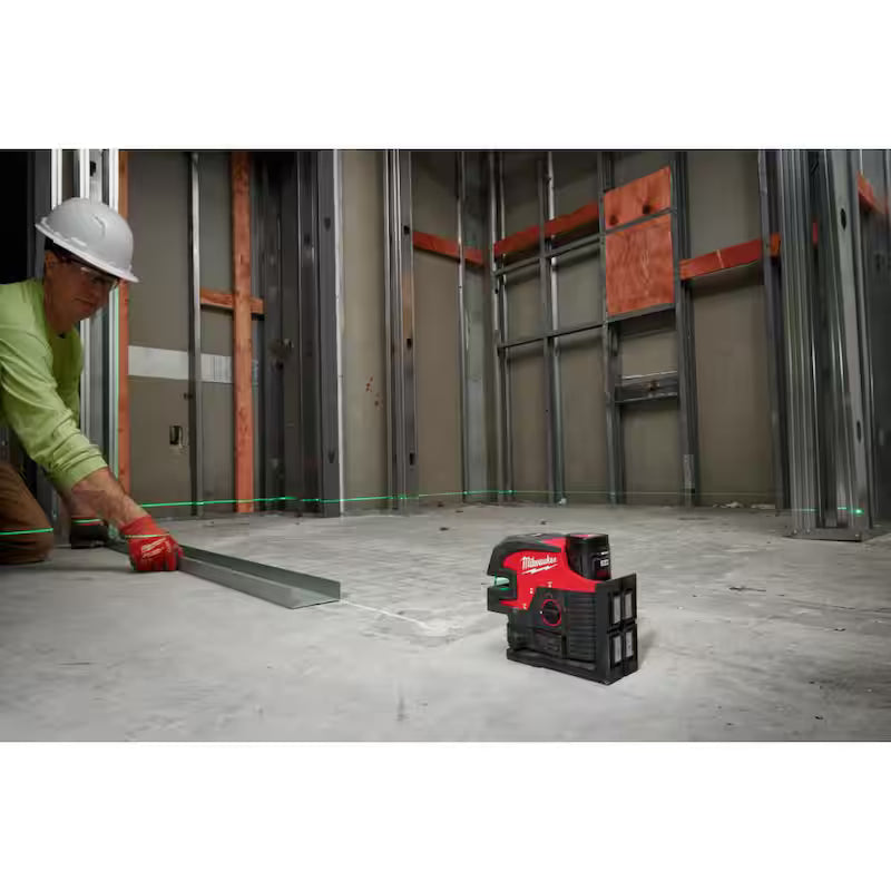 12-Volt Cordless Green Cross Line Laser Kit with Tripod S99856