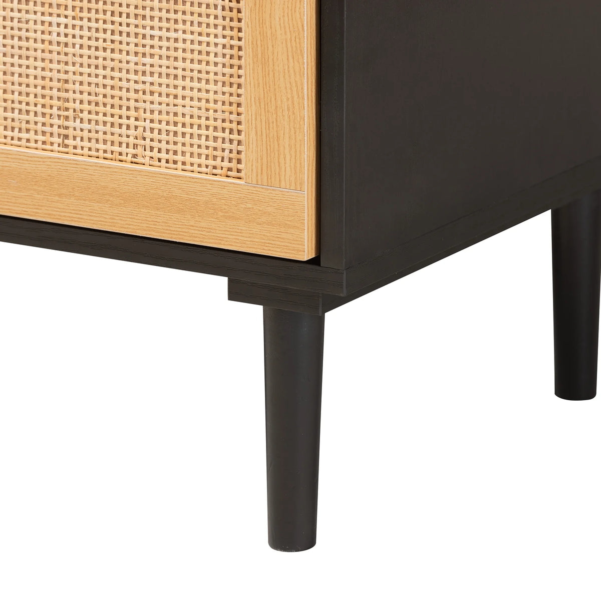Espresso Brown Wood and Rattan 5-Drawer Storage Cabinet X205