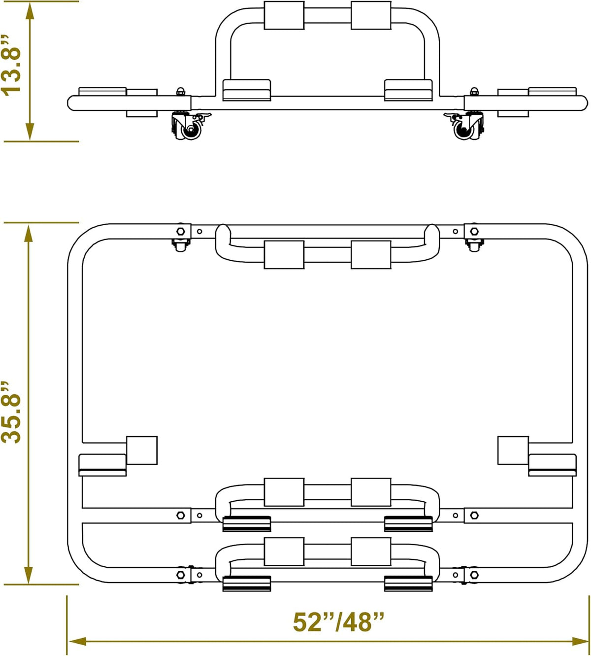 Hard Top Carrier Sliding 3-Pieces Storage Rack W93135