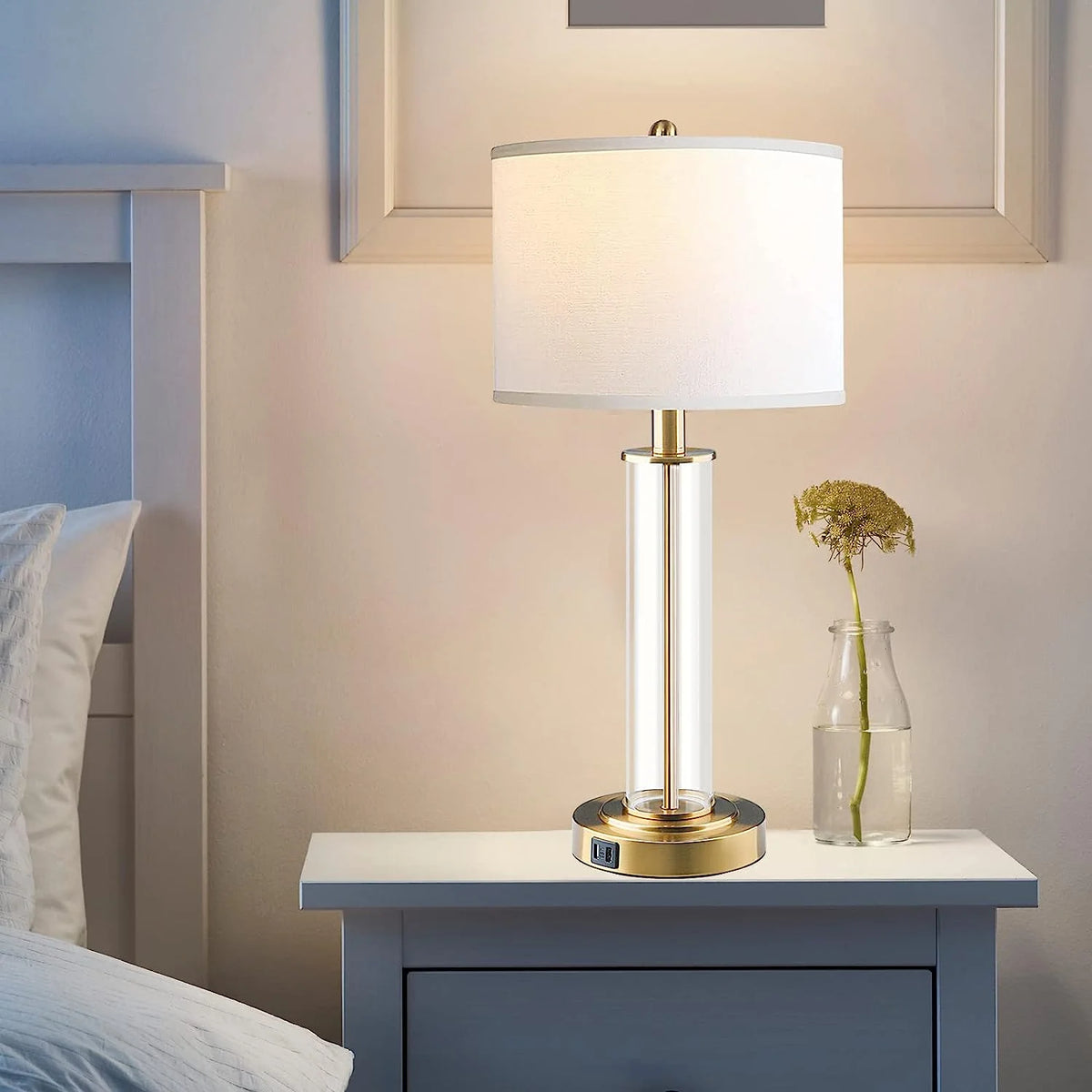 Touch Control Gold Table Lamps Set of 2 with USB Ports A641691