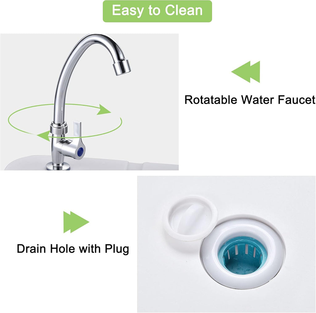 Portable Folding Fish Cleaning Table with Sink and Faucet J26467