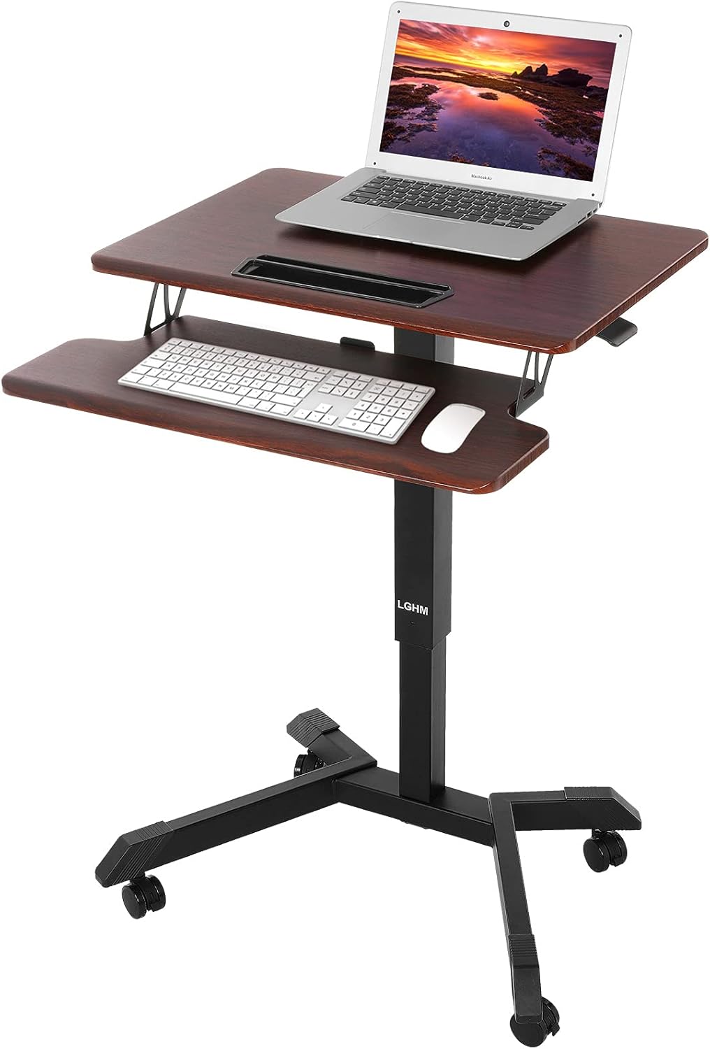 Height Adjustable Rolling Desk with Keyboard T583636