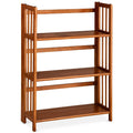 3 Shelf Folding Stackable Bookcase Chestnut X394