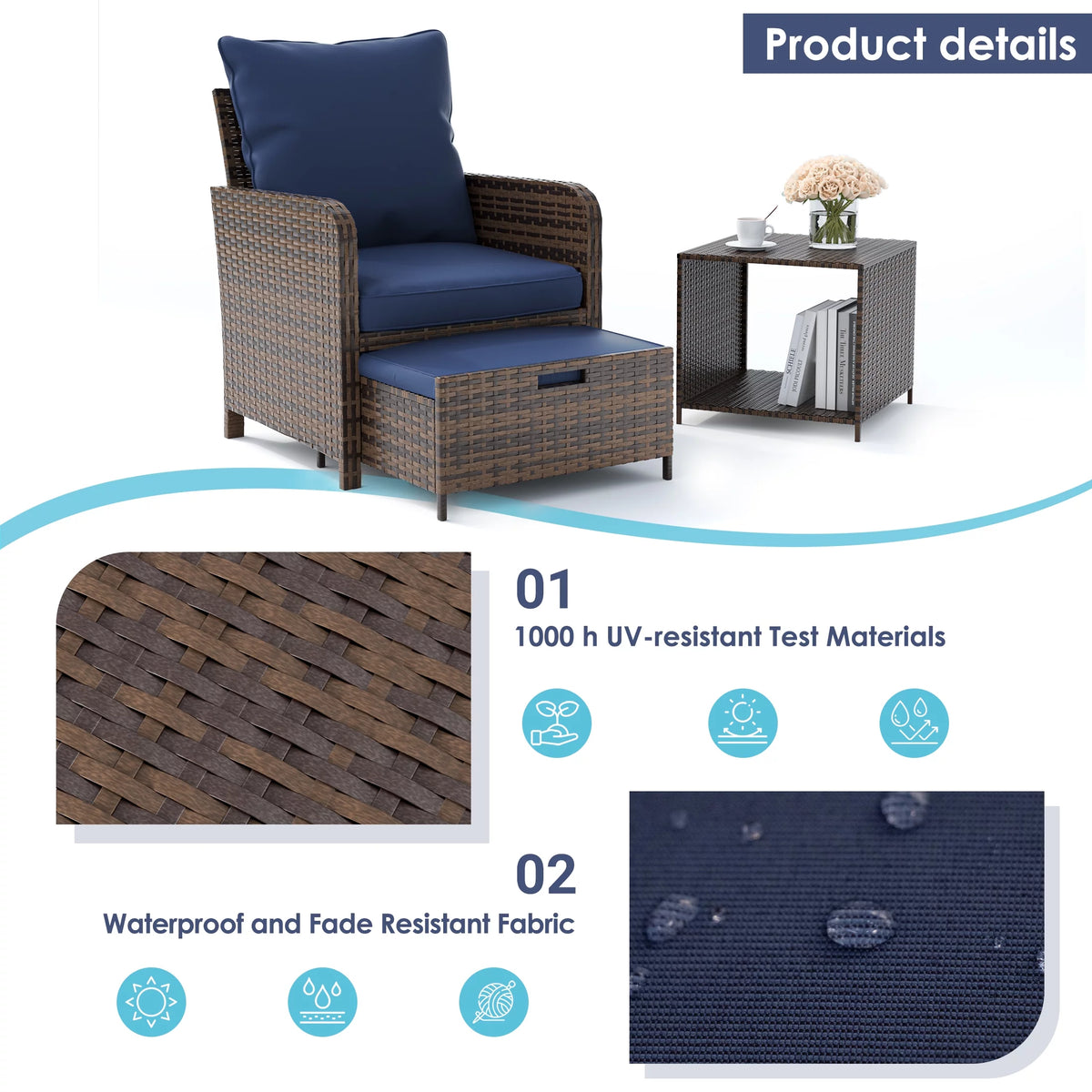 5 Piece Patio Furniture Set S50909