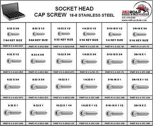 18-8 Stainless Steel Socket Head Cap Screws Assortment F974