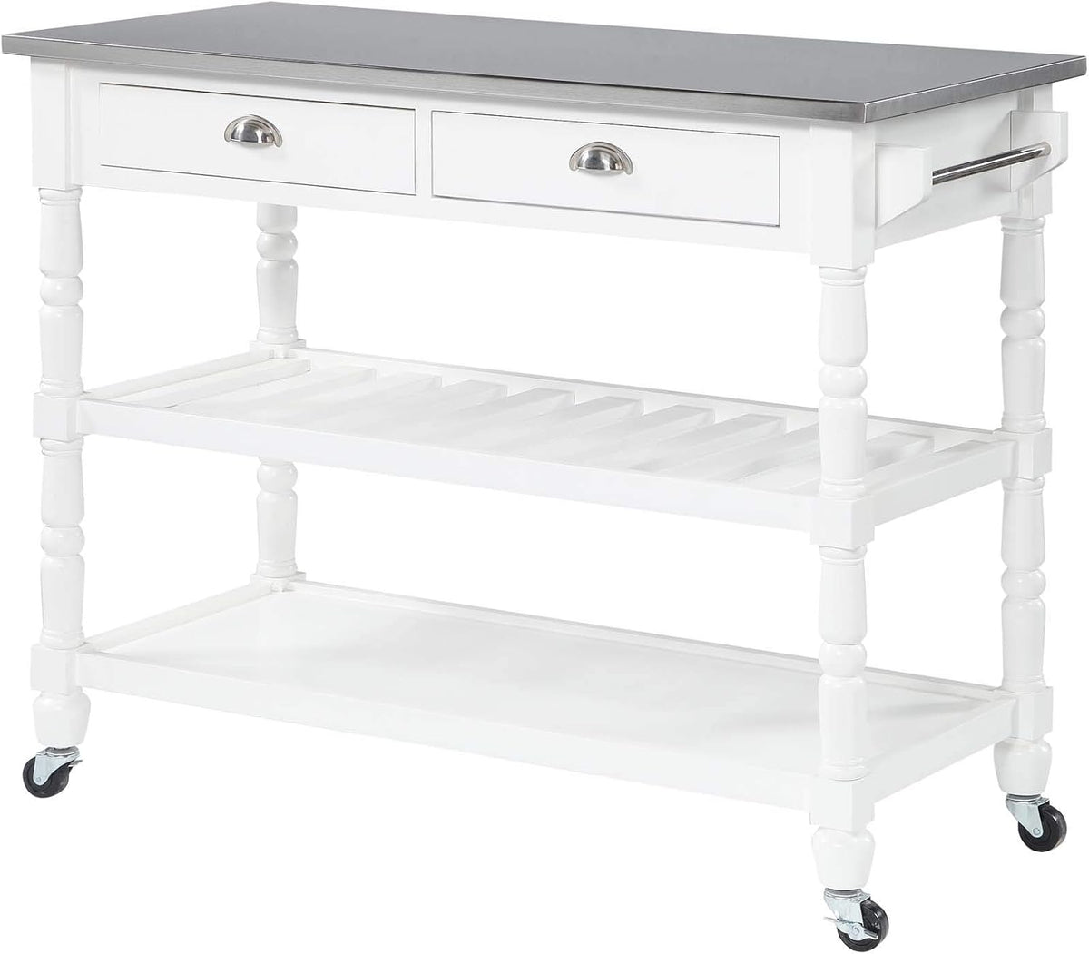 Stainless Steel 3-Tier Kitchen Cart with Drawers X656869